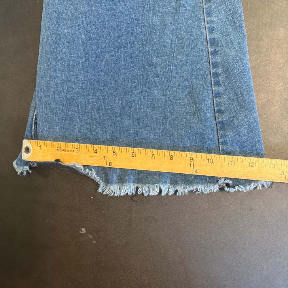 Free People Penny PullOn Flare Jeans 28 Blue High Rise Stretch Bell Bottom Boho - Picture 7 of 9